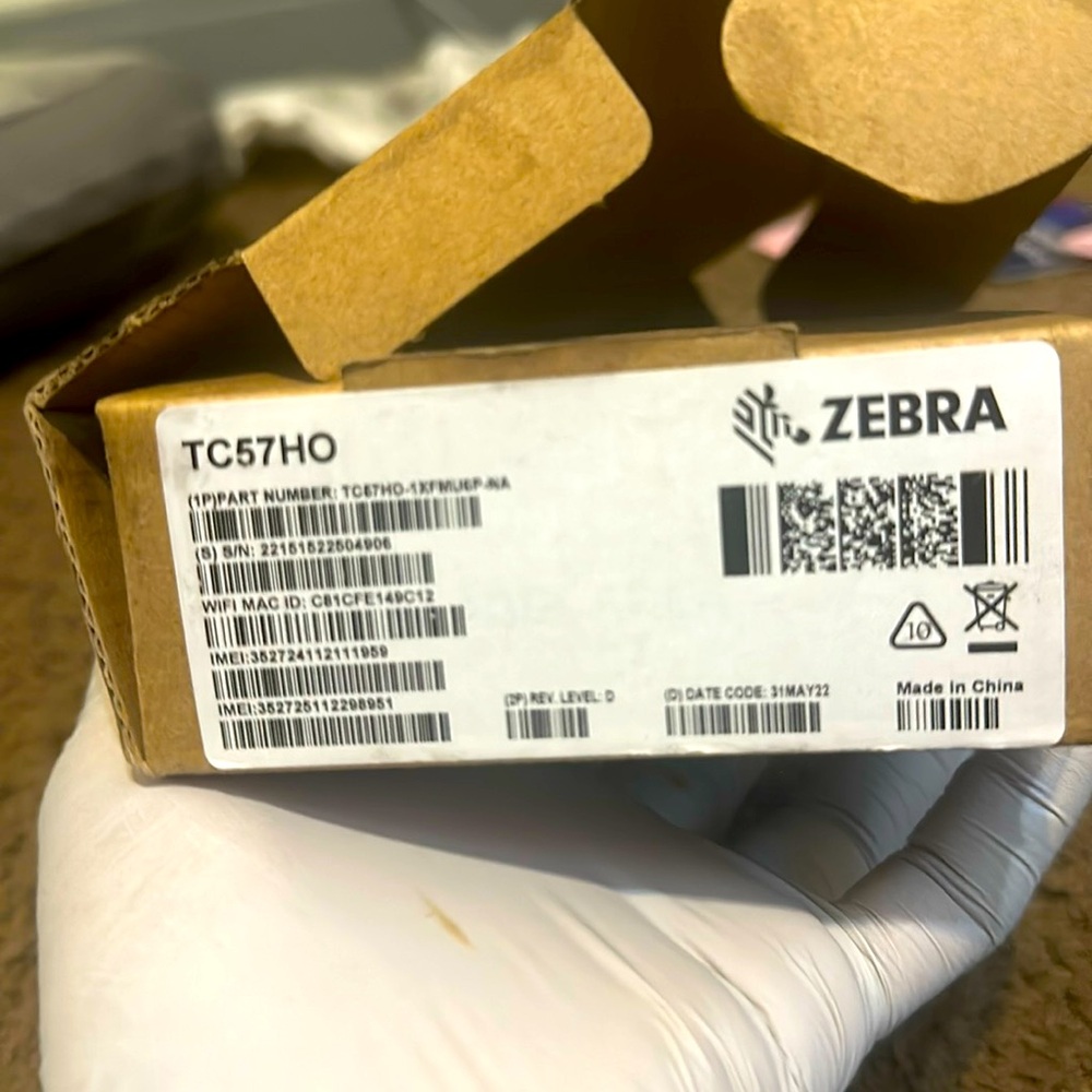 Zebra Hand held be so box with battery
